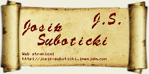 Josip Subotički vizit kartica